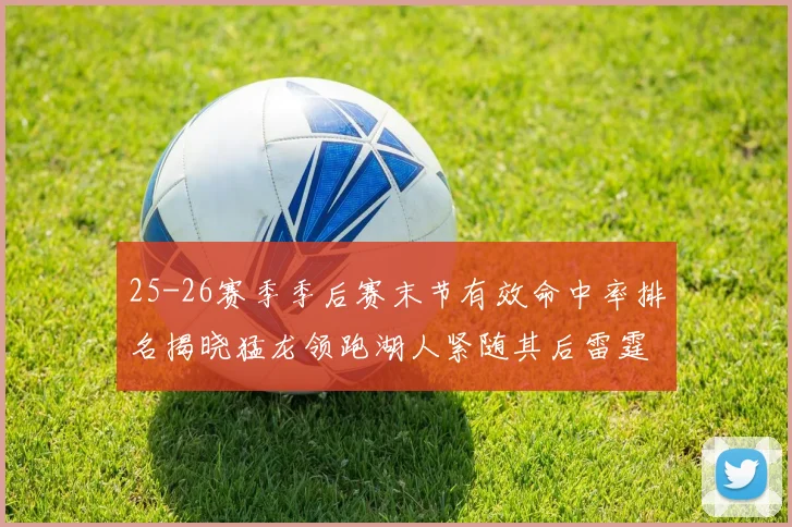 25-26赛季季后赛末节有效命中率排名揭晓猛龙领跑湖人紧随其后雷霆位列第三